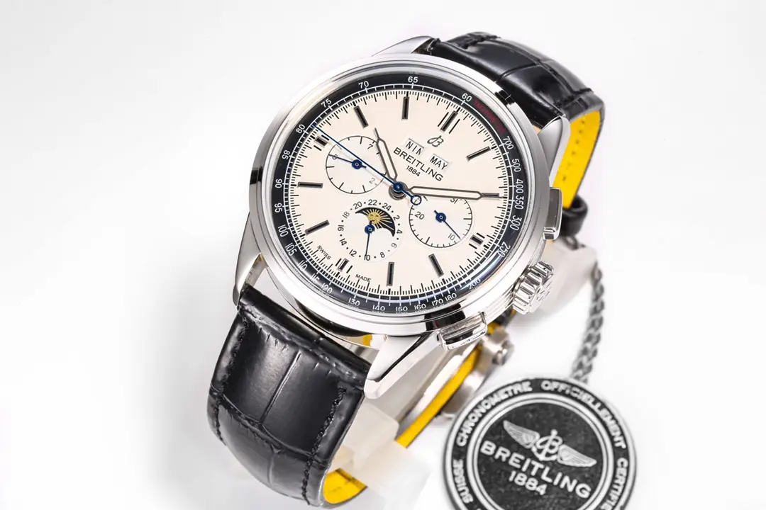 GF Factory Breitling Premier B25 White Dial Black Leather – Super Clone Luxury Watch - 图片 9