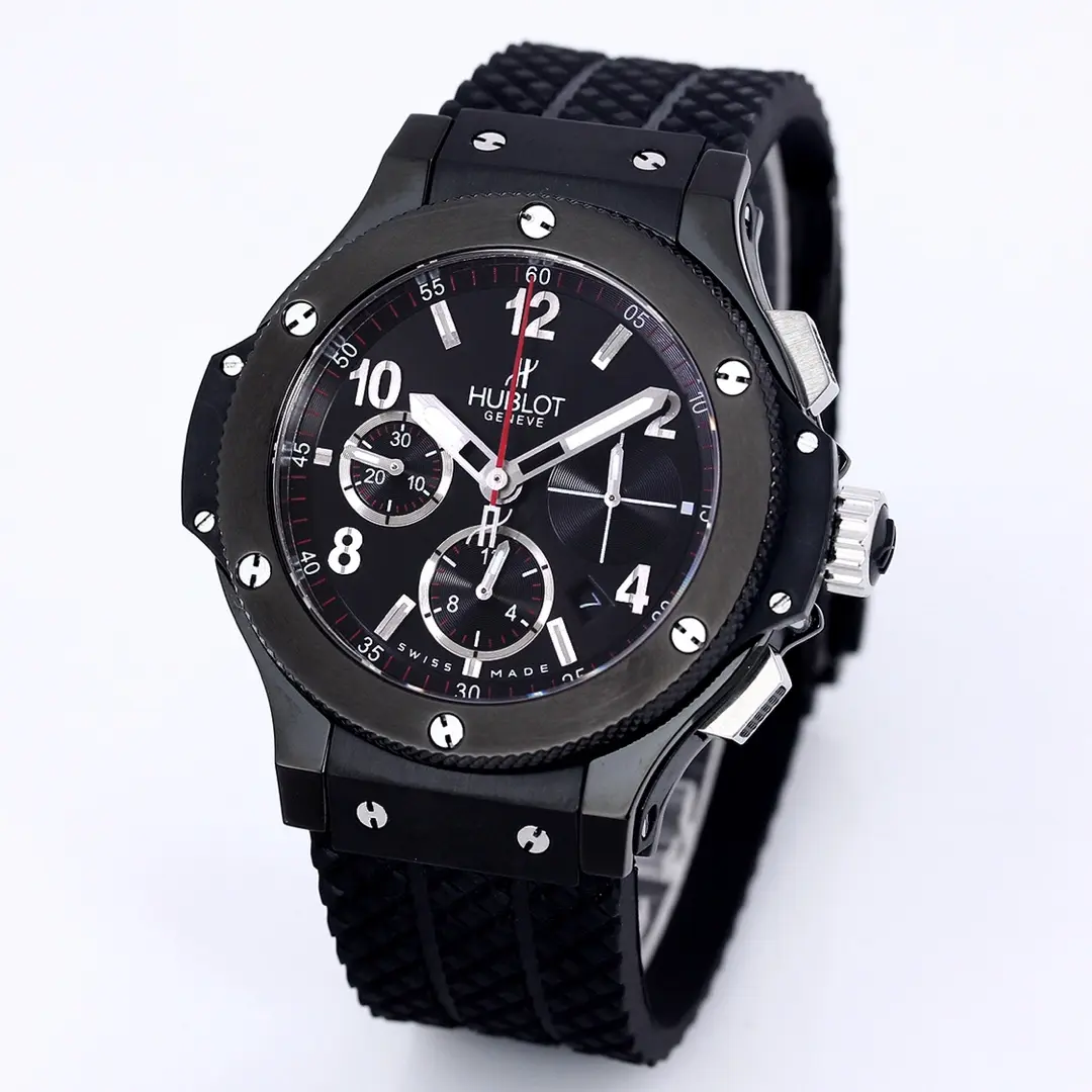 GS Factory HUBLOT Big Bang 44mm Black Ceramic Chronograph Watch with Rubber Strap – Super Clone Edition - 图片 2