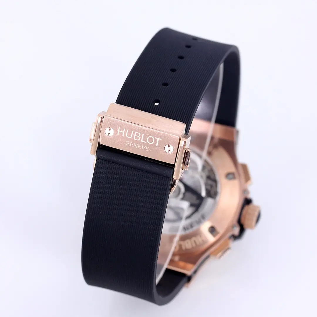 GS Factory Hublot Big Bang 44mm Rose Gold Black Dial Rubber Strap Chronograph Super Clone Watch - 图片 8