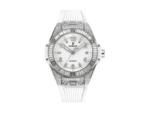 GS Factory Hublot Big Bang One-Click 39mm Stainless Steel White Pave Watch – Automatic, White Strap, Super Clone Quality
