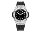 GS Factory HUBLOT Big Bang One-Click 39mm Stainless Steel White Pave Watch with Black Strap – Super Clone Edition