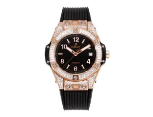 GS Factory HUBLOT Big Bang One-Click Rose Gold and Black Diamond-Set Automatic Watch – 39mm – Super Clone Edition