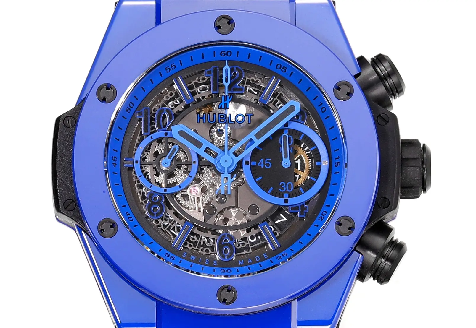 GS Factory Hublot Big Bang Unico Blue Ceramic Watch – Automatic Chronograph with Rubber Strap | Super Clone Excellence - 图片 4