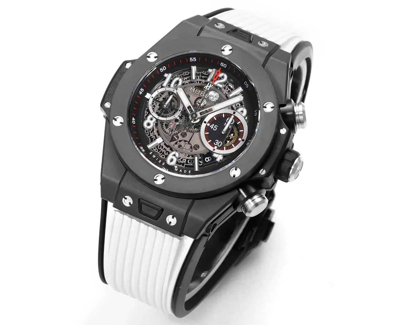 GS Factory Hublot Big Bang Unico Colorful Ceramic Watch – Black with Rubber Strap, 45mm – Super Clone Excellence - 图片 2