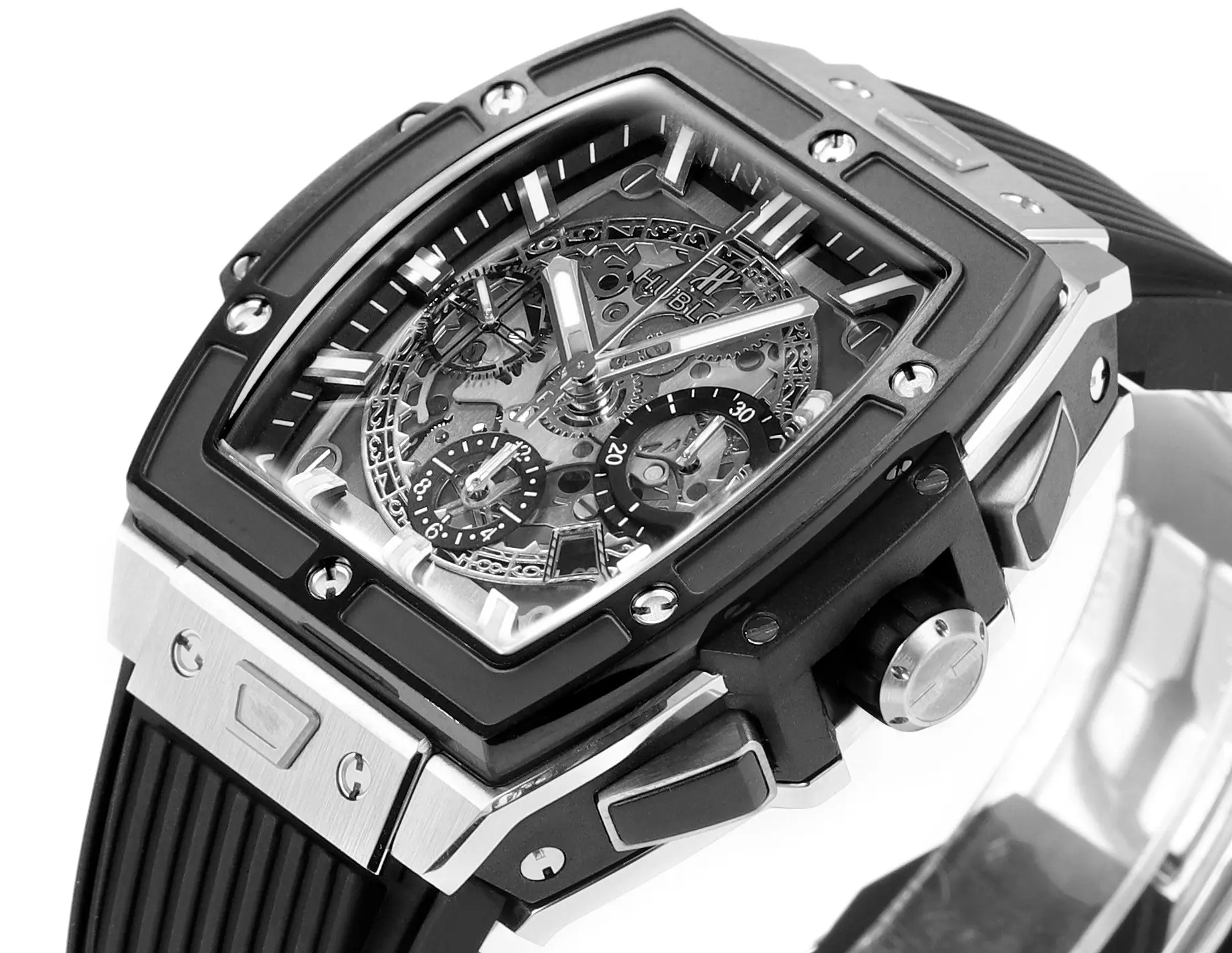 GS Factory HUBLOT Spirit of Big Bang Black & Silver Limited Edition Watch – Model 642.NX.0170.RX with Rubber Strap – Best Replica Watch - 图片 4