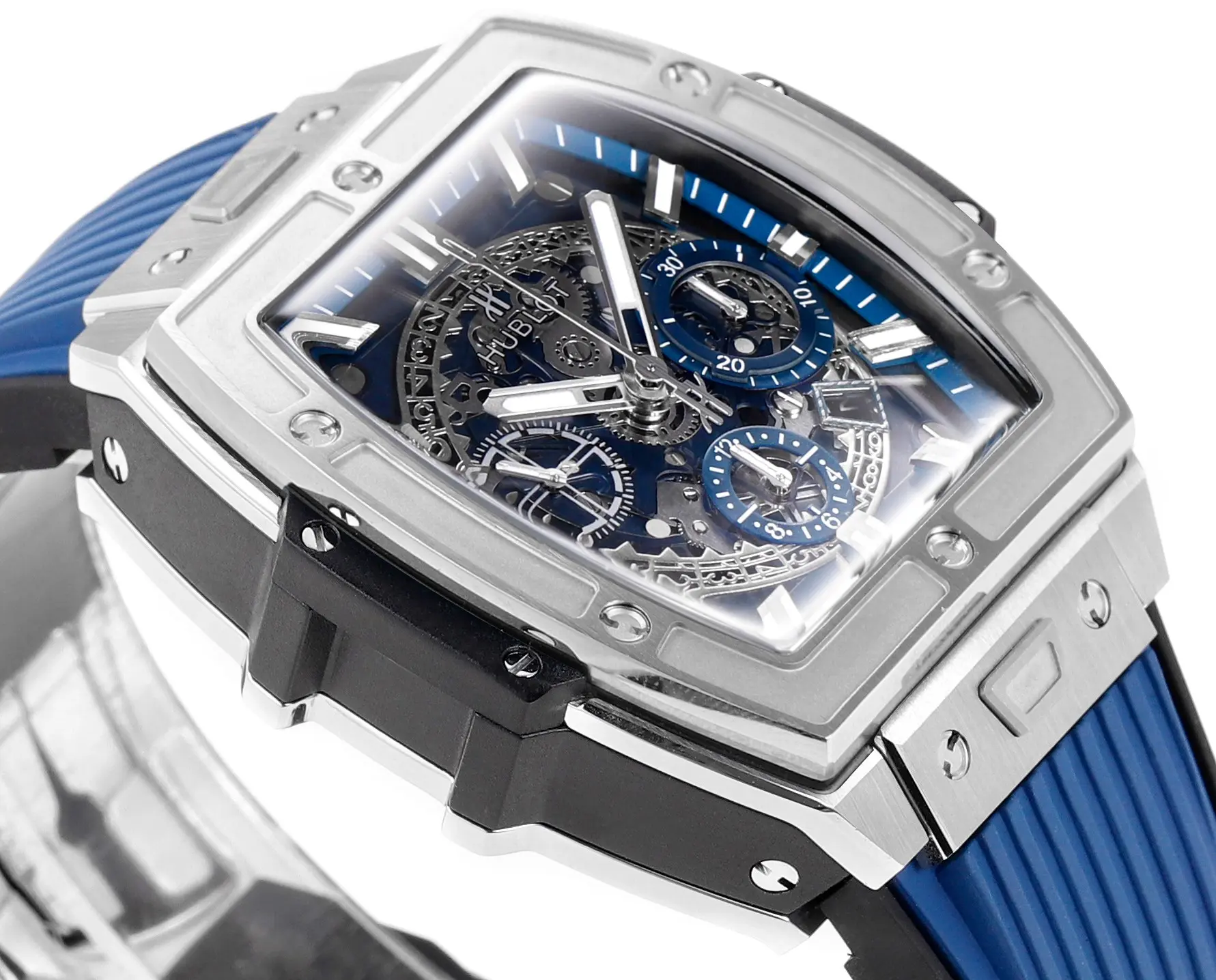 GS Factory HUBLOT Spirit of Big Bang Limited Edition Watch – Titanium & Resin, Blue Rubber Strap, Racing Inspired Design, Best Replica Watch - 图片 3