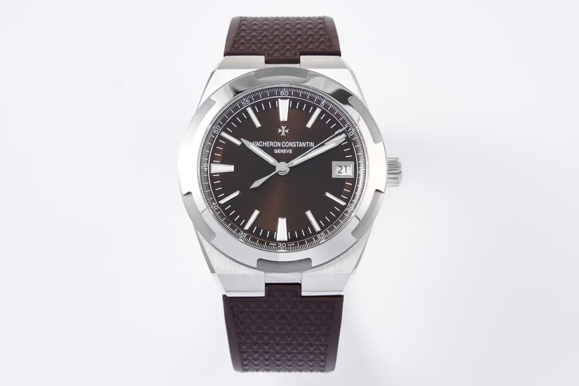 GS Factory Vacheron Constantin Overseas 4500V Series – Brown Dial, Rubber Strap, Luxury Steel Super Clone Watch – Best Replica Quality