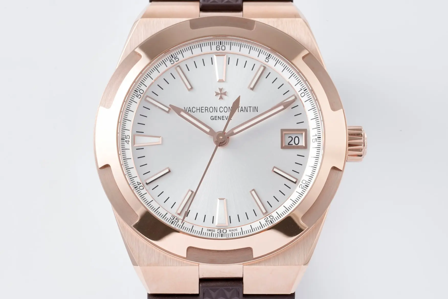 GS Factory Vacheron Constantin Overseas 4500V Series – Rose Gold Case, Brown Rubber Strap, Luxury Automatic Super Clone Watch – Best Replica Quality - 图片 2