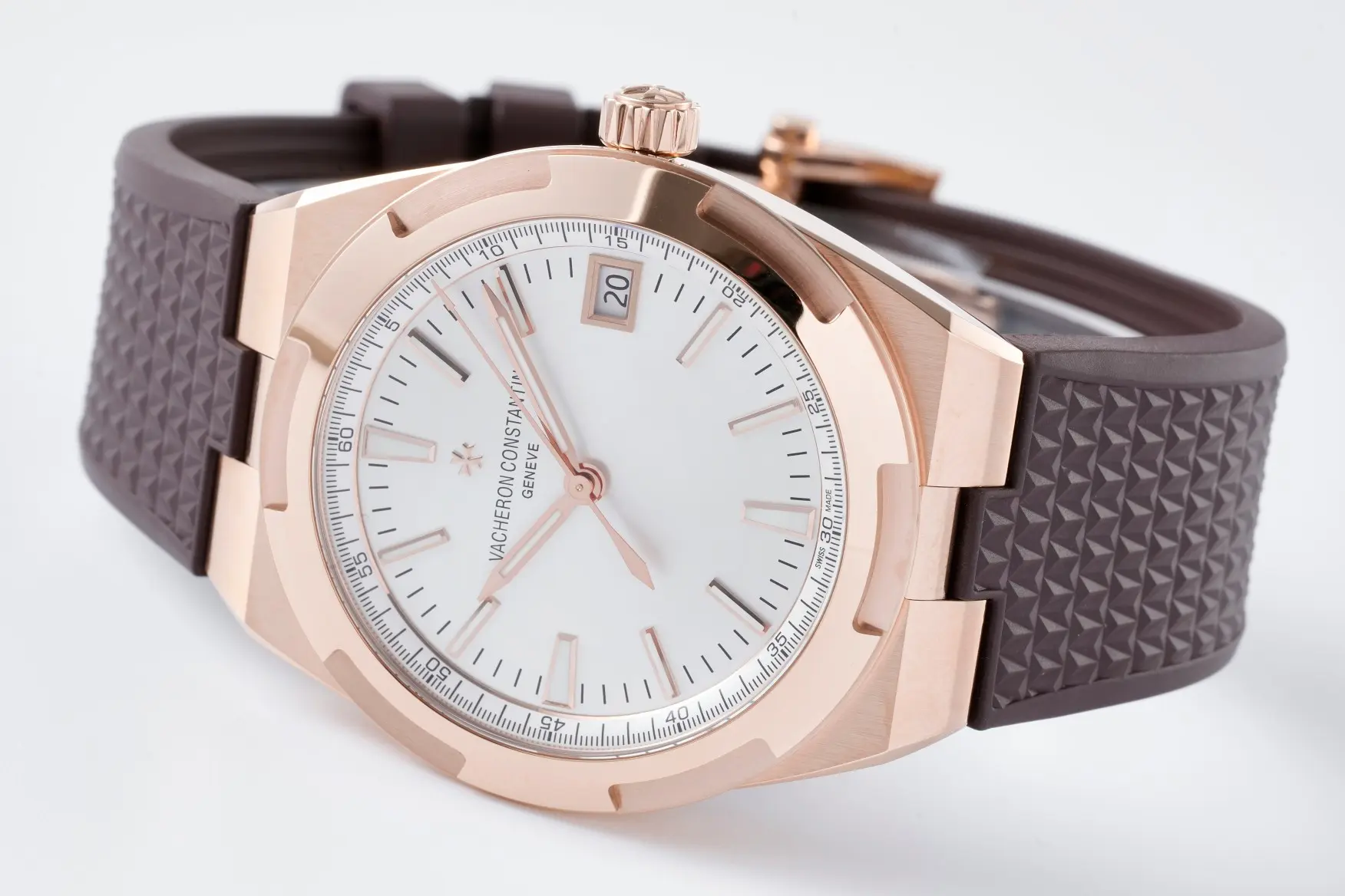 GS Factory Vacheron Constantin Overseas 4500V Series – Rose Gold Case, Brown Rubber Strap, Luxury Automatic Super Clone Watch – Best Replica Quality - 图片 4