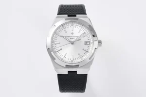 GS Factory Vacheron Constantin Overseas 4500V Series – Silver Dial with Black Rubber Strap – Luxury Steel Super Clone Watch – Best Replica Quality