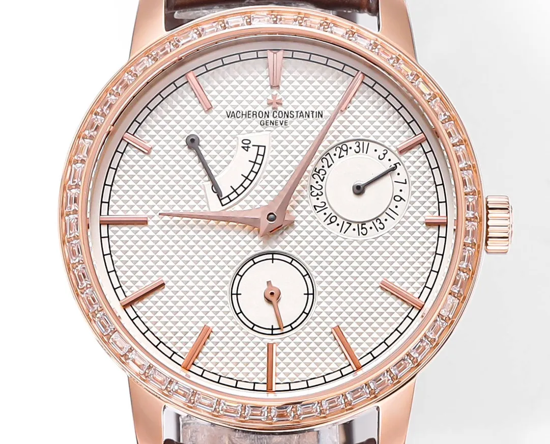 GS Factory Vacheron Constantin Traditionnelle 83520/000R-9909 Mechanical Watch – Rose Gold, Brown Leather Strap, Multi-Function Dial, Top Super Clone Watch - 图片 8