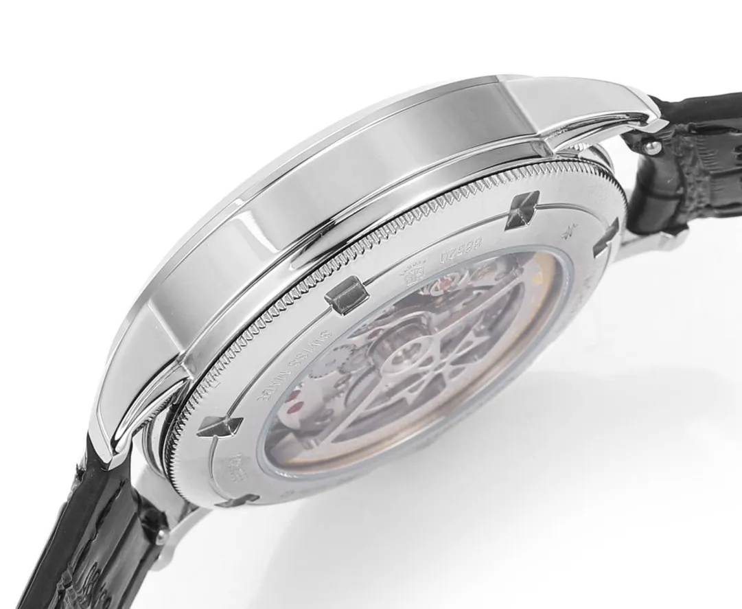 GS Factory Vacheron Constantin Traditionnelle 83520/000R-9909 Mechanical Watch – Silver Dial, Black Leather Strap, Multi-Function Automatic Super Clone Watch, Best Replica Quality - 图片 7