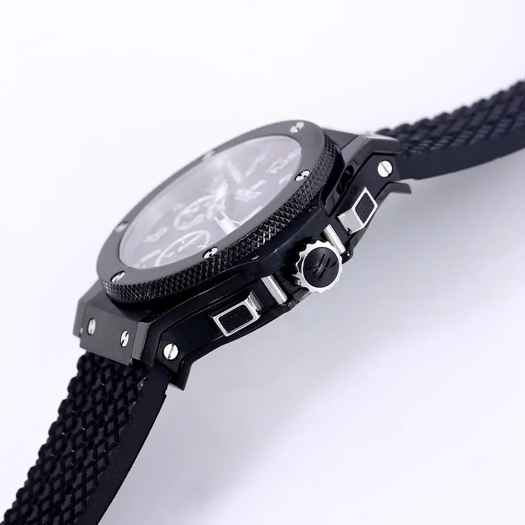 HB Factory HUBLOT Big Bang 44mm Black Ceramic Chronograph Watch with Rubber Strap – Super Clone Edition - 图片 5