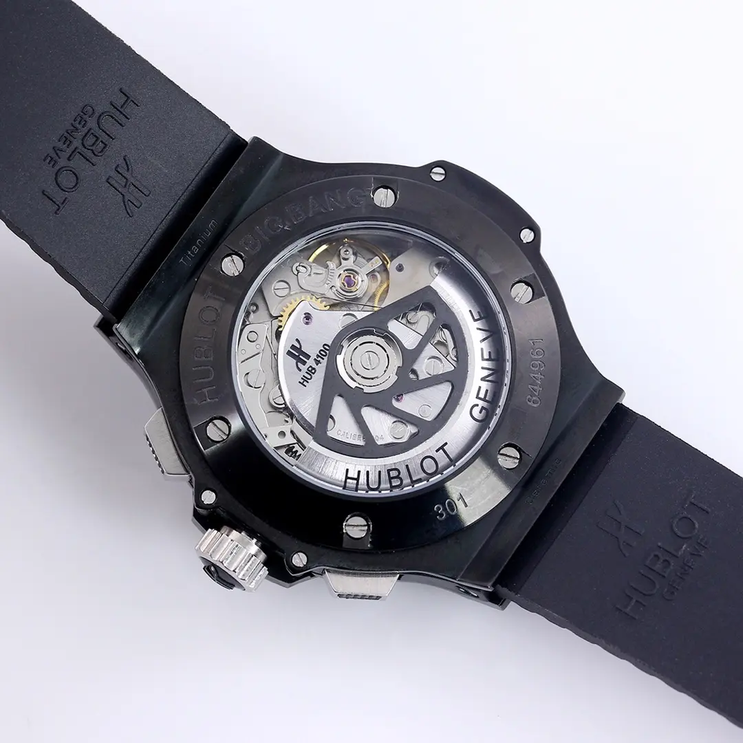 HB Factory HUBLOT Big Bang 44mm Black Ceramic Chronograph Watch with Rubber Strap – Super Clone Edition - 图片 7
