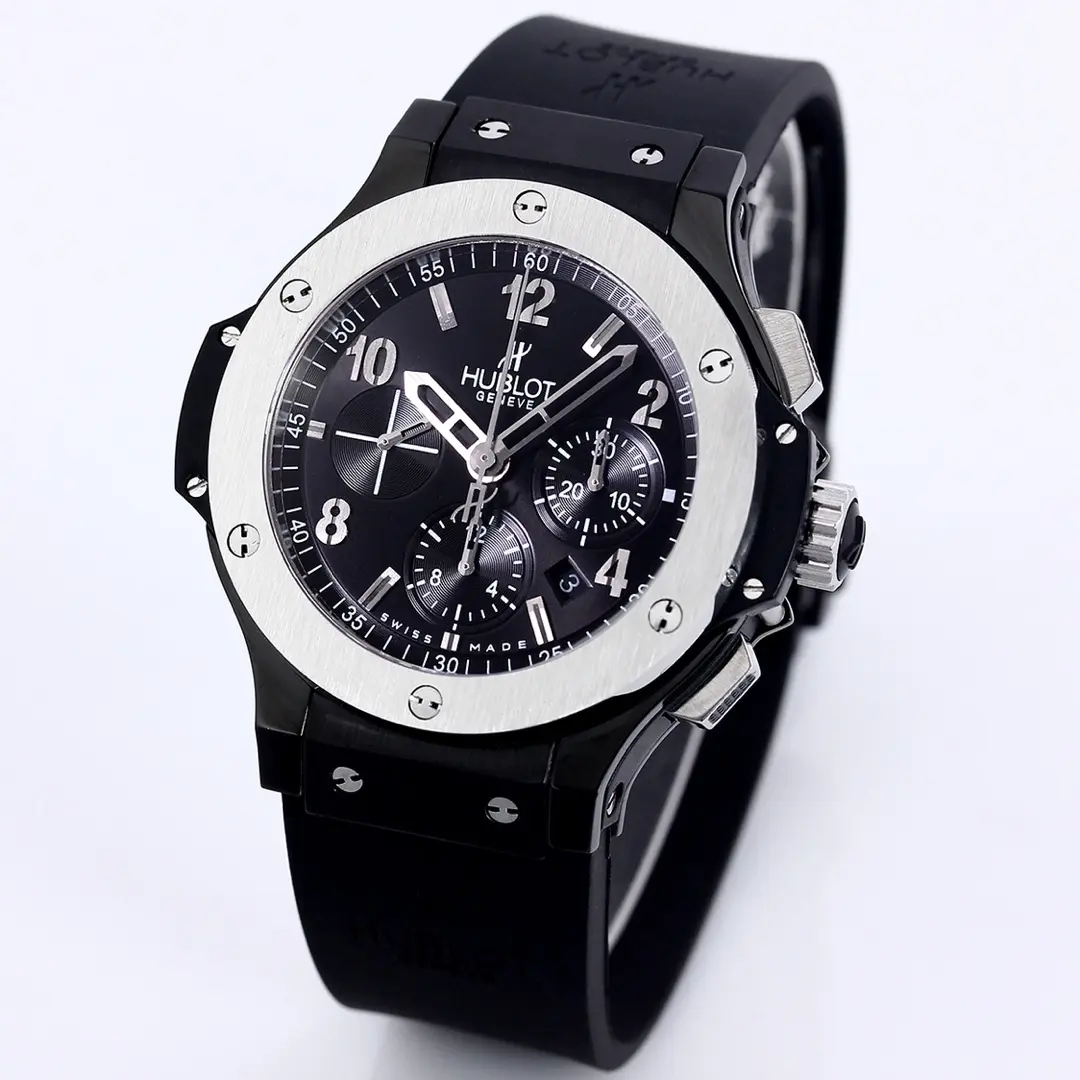 HB Factory Hublot Big Bang 44mm Black Ceramic Chronograph Watch with Rubber Strap – Super Clone Quality - 图片 2