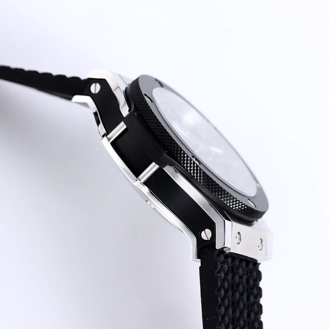 HB Factory Hublot Big Bang 44mm Black Ceramic & Stainless Steel Chronograph Watch with Rubber Strap – Super Clone Edition - 图片 5