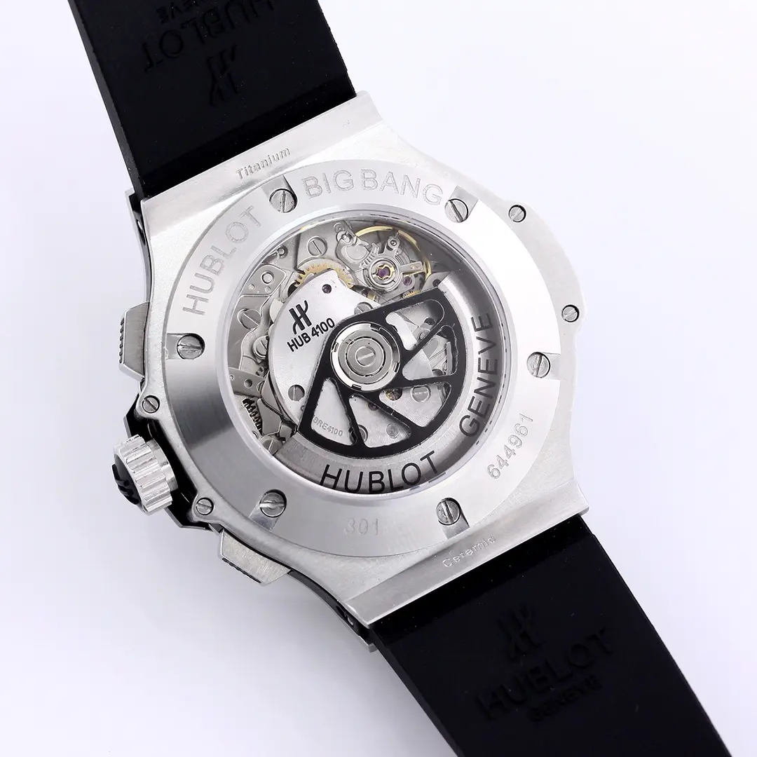 HB Factory Hublot Big Bang 44mm Black Rubber Strap Chronograph Watch – Silver Case | Super Clone Watch - 图片 7