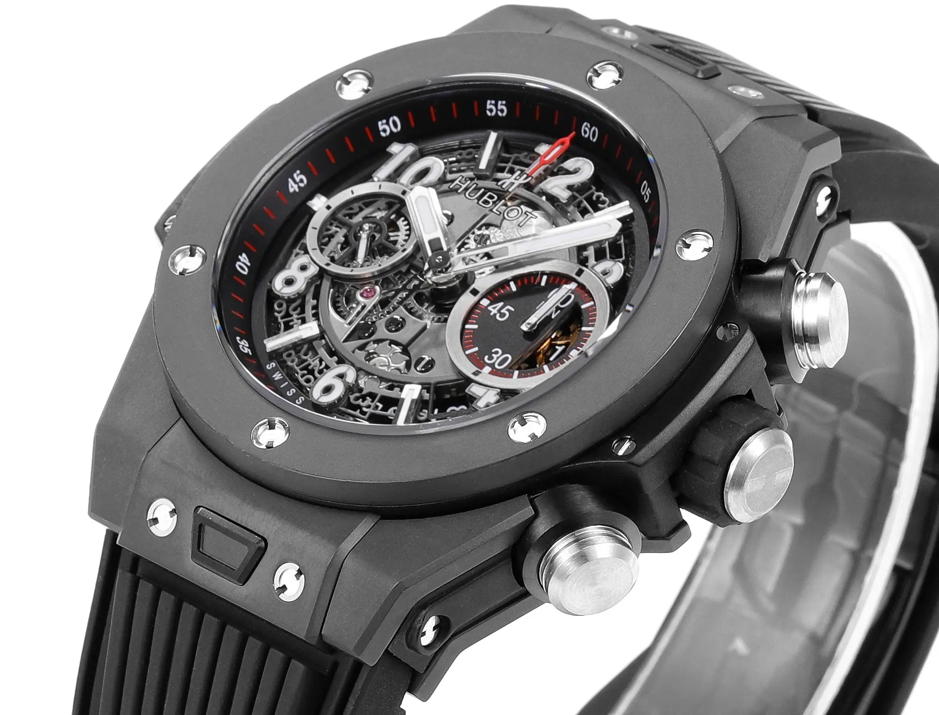 HB Factory Hublot Big Bang Unico Black Magic 45mm Colorful Ceramic Watch with Rubber Strap – Super Clone Excellence - 图片 5