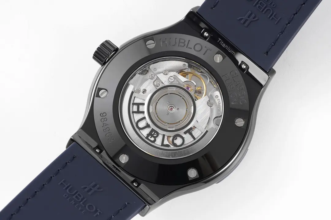 HB Factory Hublot Classic Fusion Ceramic Watch – Black Ceramic Case, Blue Dial, Crocodile Leather Strap, Super Clone by GSF - 图片 3