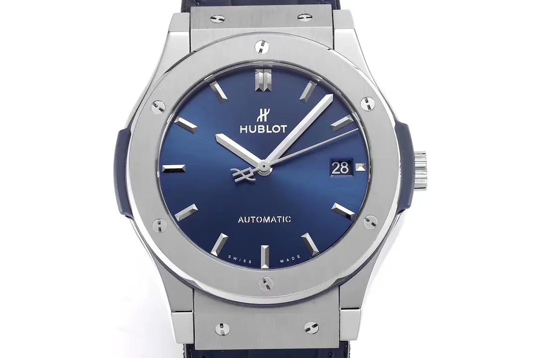 HB Factory Hublot Classic Fusion WWF Replica Watch – Titanium Case, Blue Dial, Automatic Movement, Super Clone Quality - 图片 8