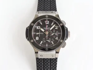ZF Factory Hublot Big Bang 44mm Black Dial Rubber Strap Chronograph Watch – Super Clone Model 301.PB.131.RX