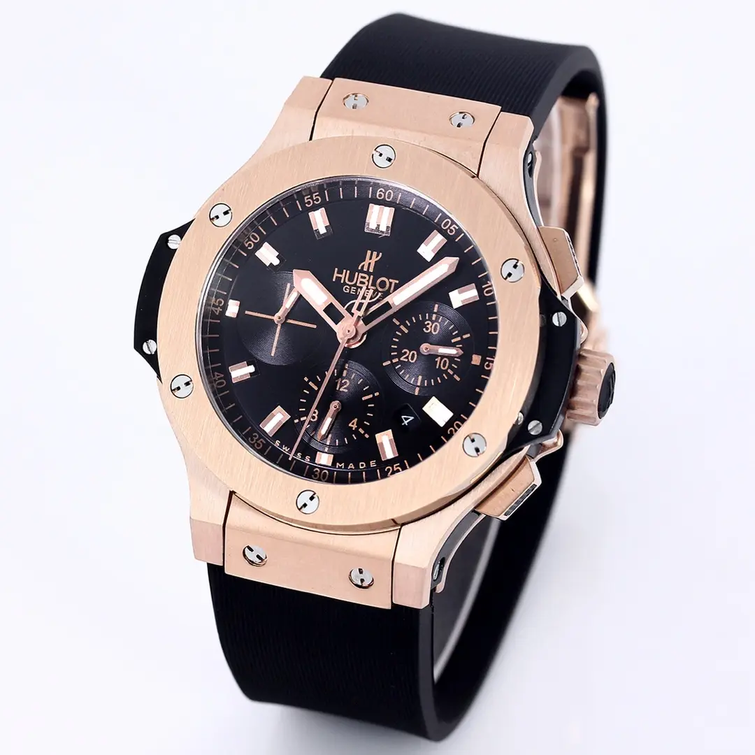ZF Factory Hublot Big Bang 44mm Rose Gold Black Dial Rubber Strap Chronograph Super Clone Watch - 图片 2