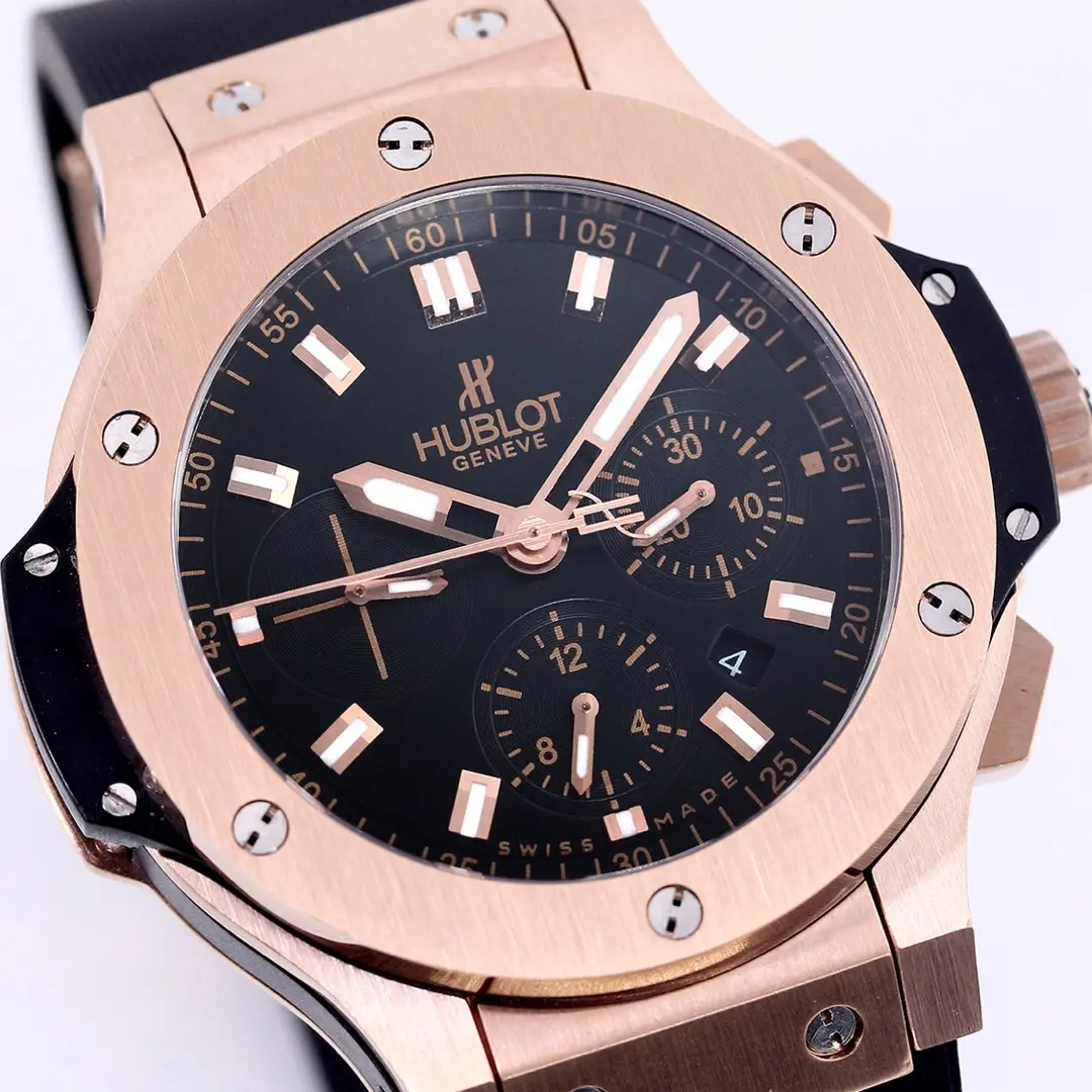 ZF Factory Hublot Big Bang 44mm Rose Gold Black Dial Rubber Strap Chronograph Super Clone Watch - 图片 4