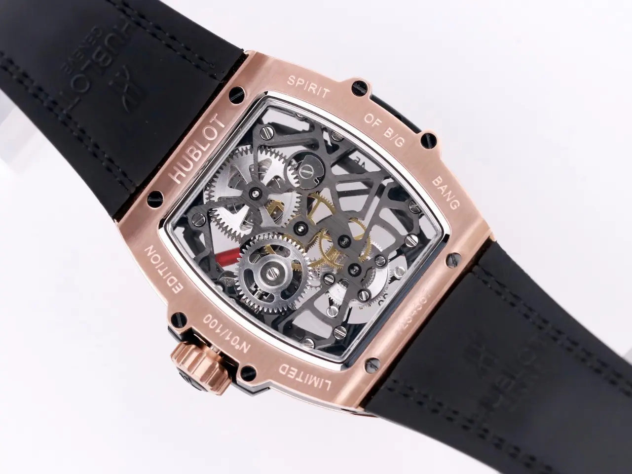 ZF Factory Hublot Masterpiece 906 Rose Gold/Platinum Plated Tourbillon Watch with Black Leather Strap – Super Clone Excellence - 图片 5