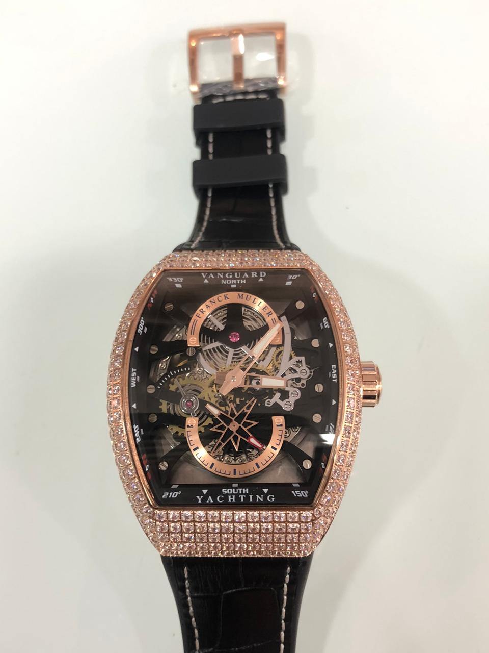 Iced Franck Muller Vanguard Yachting Anchor Skeleton Rose Gold - 图片 2