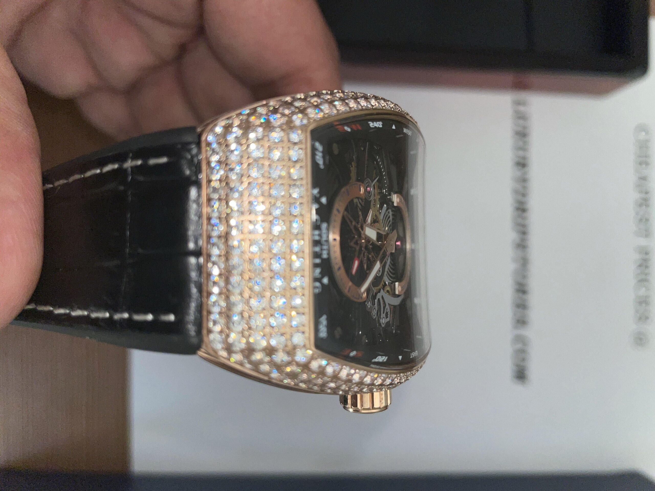 Iced Franck Muller Vanguard Yachting Anchor Skeleton Rose Gold - 图片 4