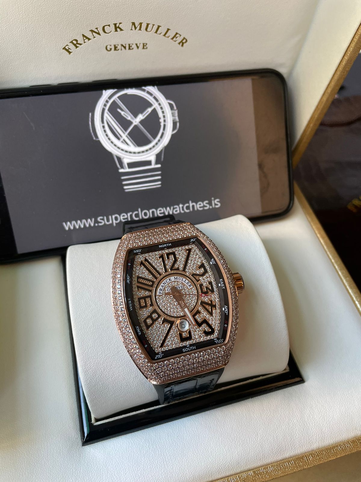 Iced Out Franck Muller Vanguard V45 Replica • Super Clone Watches - 图片 7