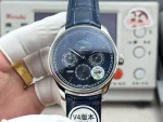 IWC Portugieser Perpetual Calendar Automatic Men’s Watch Blue Dial Leather Strap Silver Case