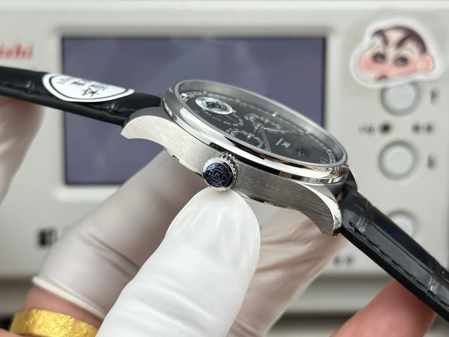 IWC Portugieser Perpetual Calendar Black Dial Automatic Men’s Watch with Leather Strap - 图片 6