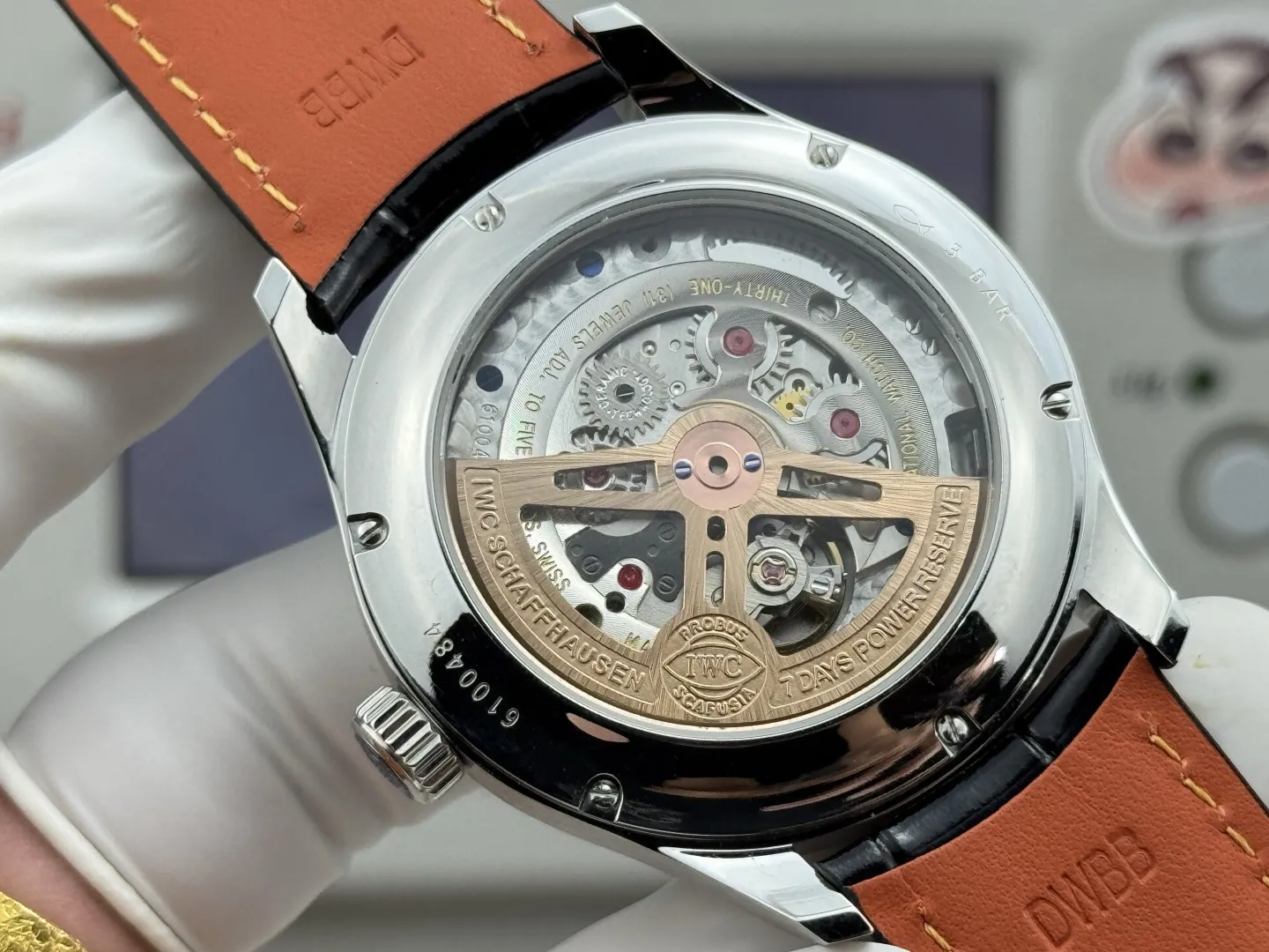 IWC Portugieser Perpetual Calendar Black Dial Automatic Men’s Watch with Leather Strap - 图片 8