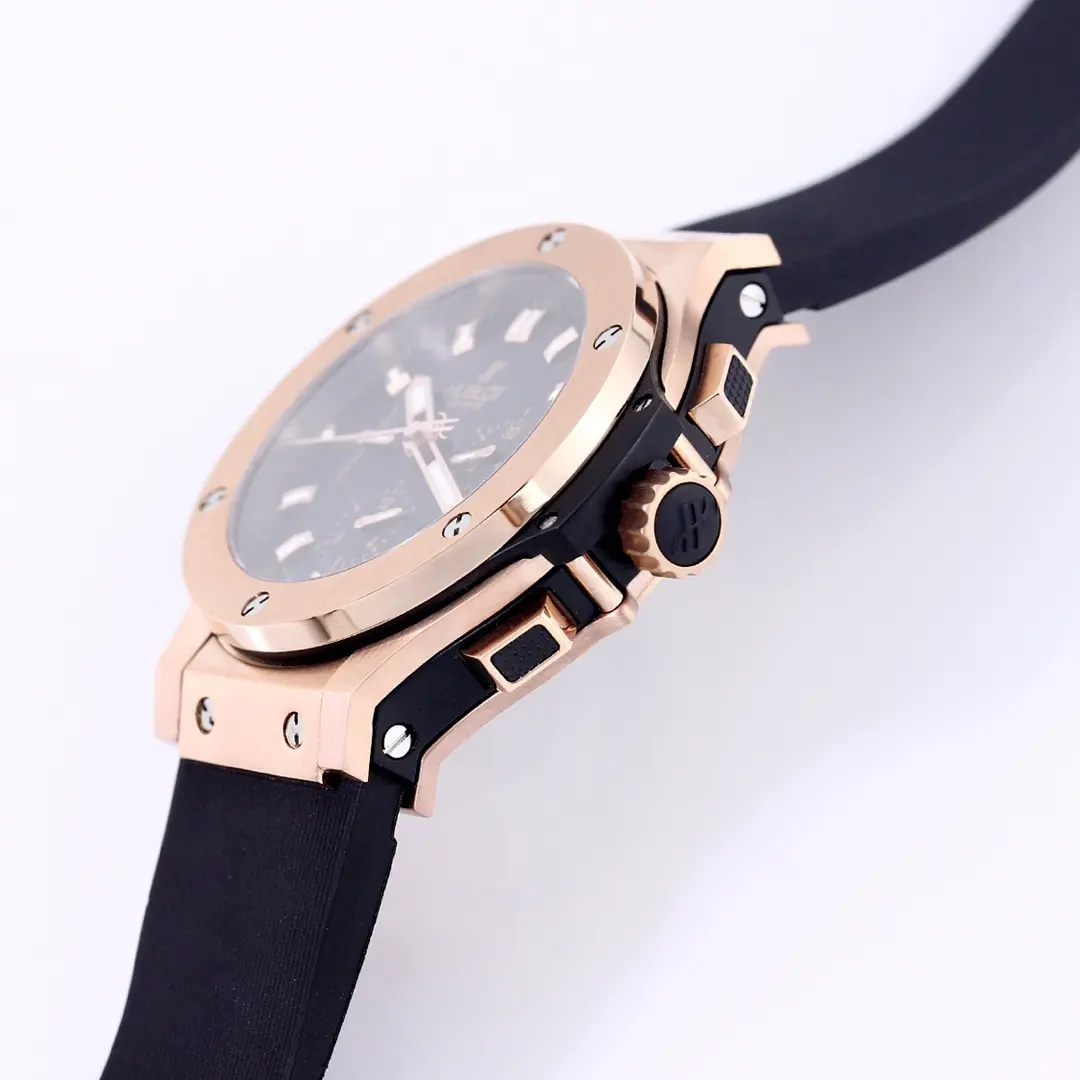JB Factory Hublot Big Bang 44mm Rose Gold Black Dial Rubber Strap Chronograph Super Clone Watch - 图片 5