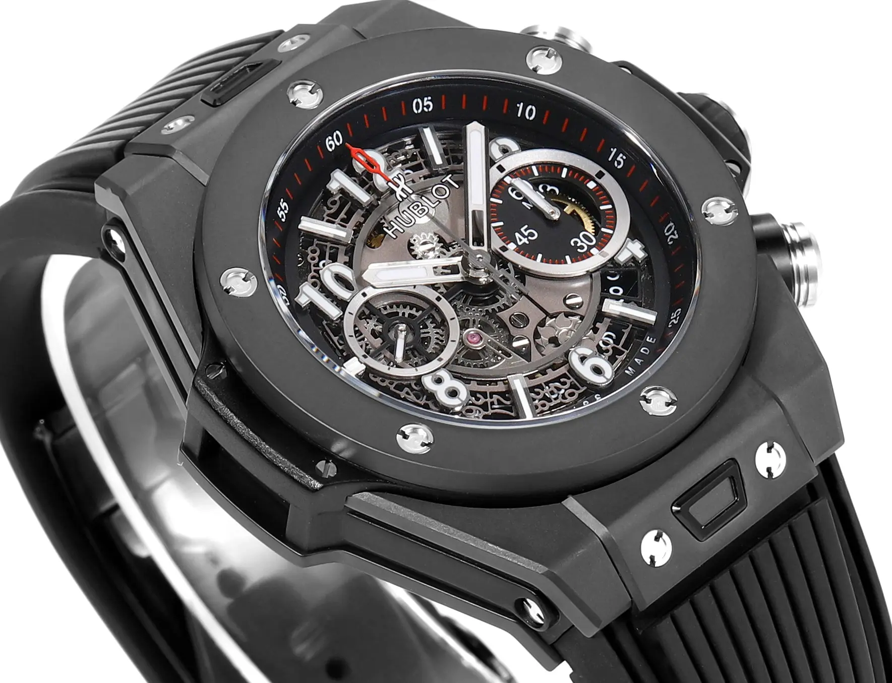 JB Factory Hublot Big Bang Unico Black Magic 45mm Colorful Ceramic Watch with Rubber Strap – Super Clone Excellence - 图片 3