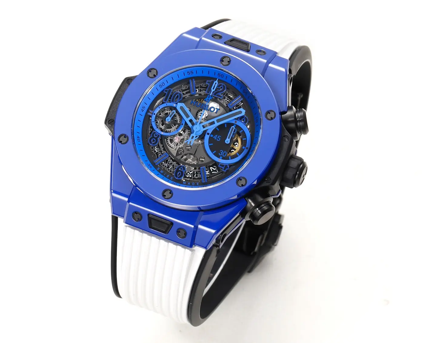JB Factory Hublot Big Bang Unico Blue Ceramic Watch – Automatic Chronograph with Rubber Strap | Super Clone Excellence - 图片 2
