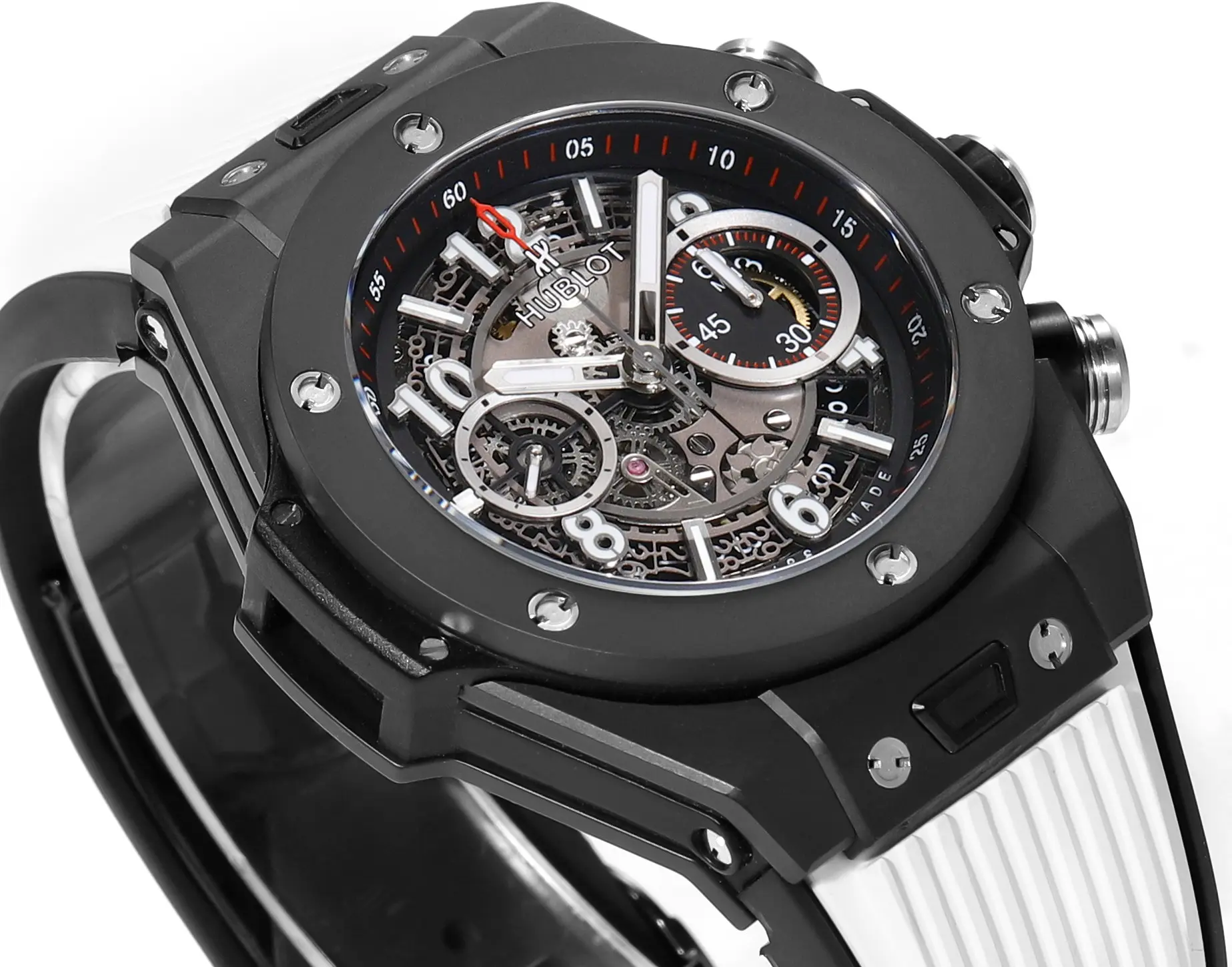 JB Factory Hublot Big Bang Unico Colorful Ceramic Watch – Black with Rubber Strap, 45mm – Super Clone Excellence - 图片 3