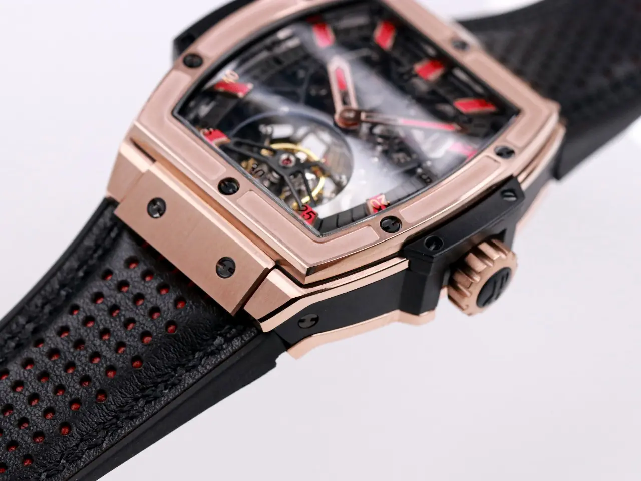 JB Factory Hublot Masterpiece 906 Rose Gold/Platinum Plated Tourbillon Watch with Black Leather Strap – Super Clone Excellence - 图片 6