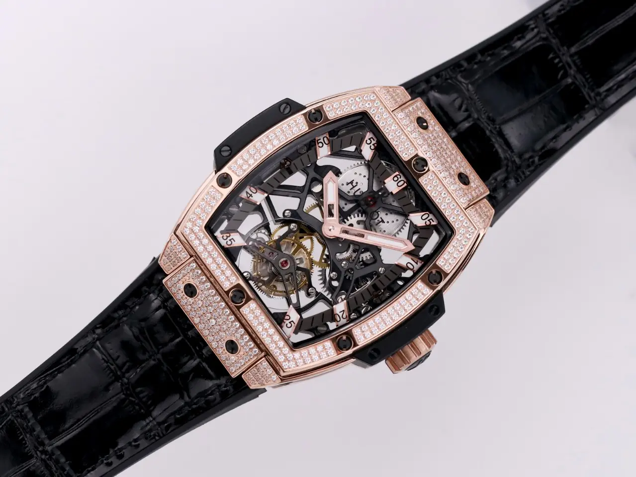 JB Factory Hublot Masterpiece 906 Tourbillon Watch – Rose Gold/Platinum, Black Leather Strap, Skeleton Dial, Super Clone Design - 图片 7