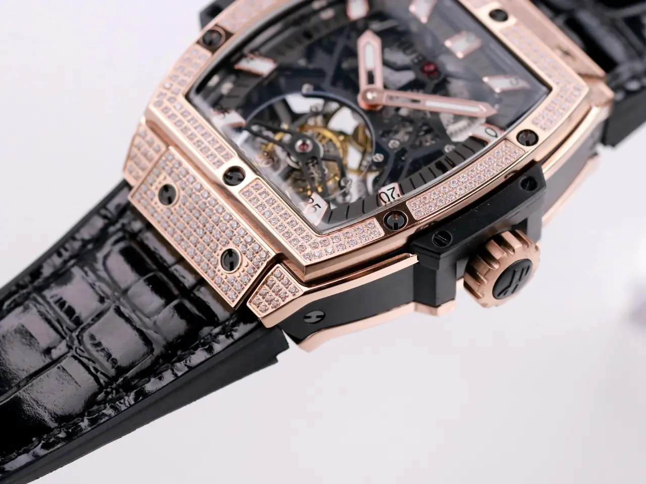 JB Factory Hublot Masterpiece 906 Tourbillon Watch – Rose Gold/Platinum, Black Leather Strap, Skeleton Dial, Super Clone Design - 图片 8