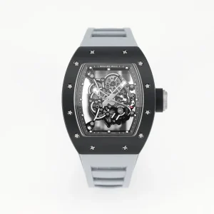 JB Factory Richard Mille Black Ceramic Watch Grey Strap – Premium Super Clone Watches