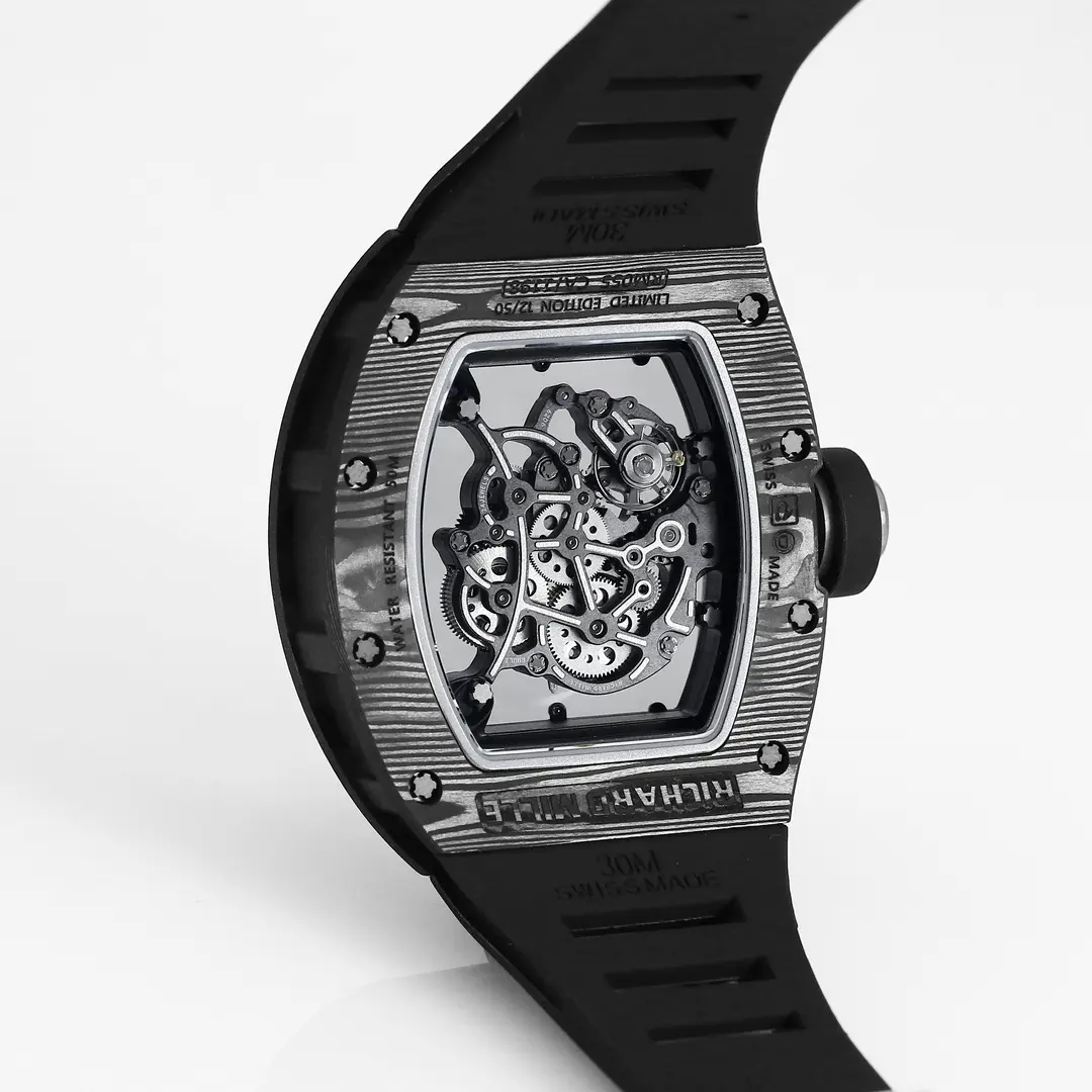 JB Factory Richard Mille RM055 Carbon Fiber Black Rubber Super Clone Luxury Watch - 图片 8