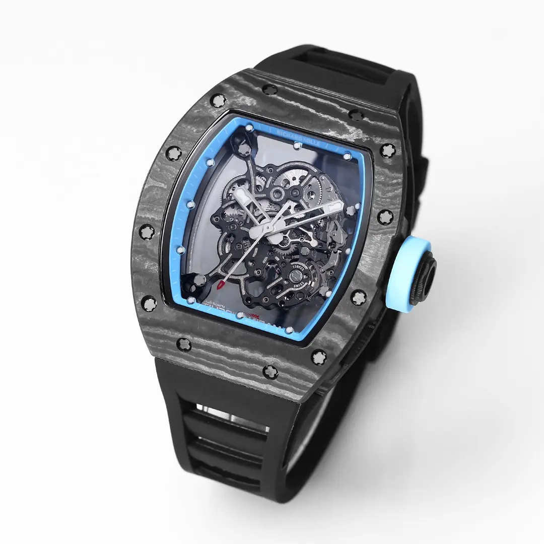 JB Factory Richard Mille RM055 Carbon Fiber Black Super Clone Luxury Watch - 图片 3