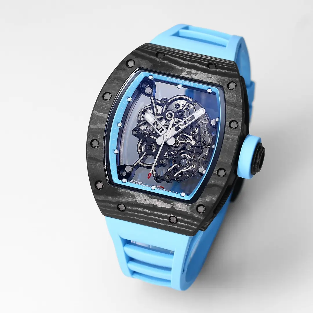 JB Factory Richard Mille RM055 Carbon Fiber Blue Super Clone Luxury Watch - 图片 3