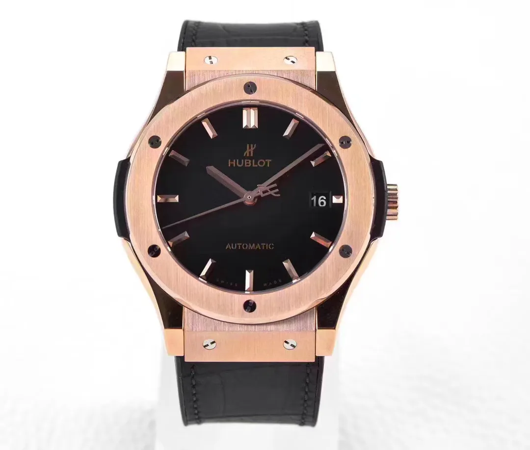 JB Factory Hublot Classic Fusion Super Clone Watch – Rose Gold with Black Dial