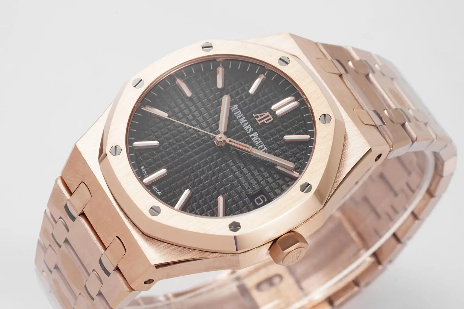 JF Factory Audemars Piguet Royal Oak 15500 Rose Gold Black Dial Super Clone Watch - 图片 3