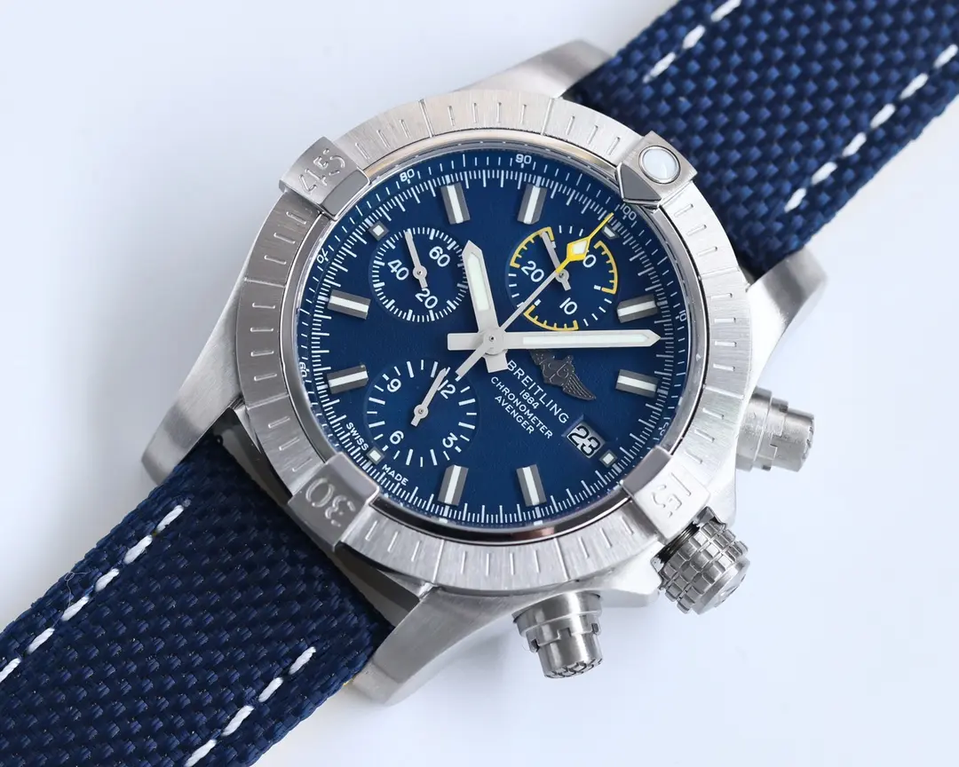 JF Factory Breitling Avenger Chronograph 43 Blue Fabric – Super Clone Watch Replica - 图片 7