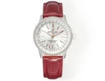 JF Factory Breitling Navitimer Automatic Silver Red Leather – Super Clone Watch