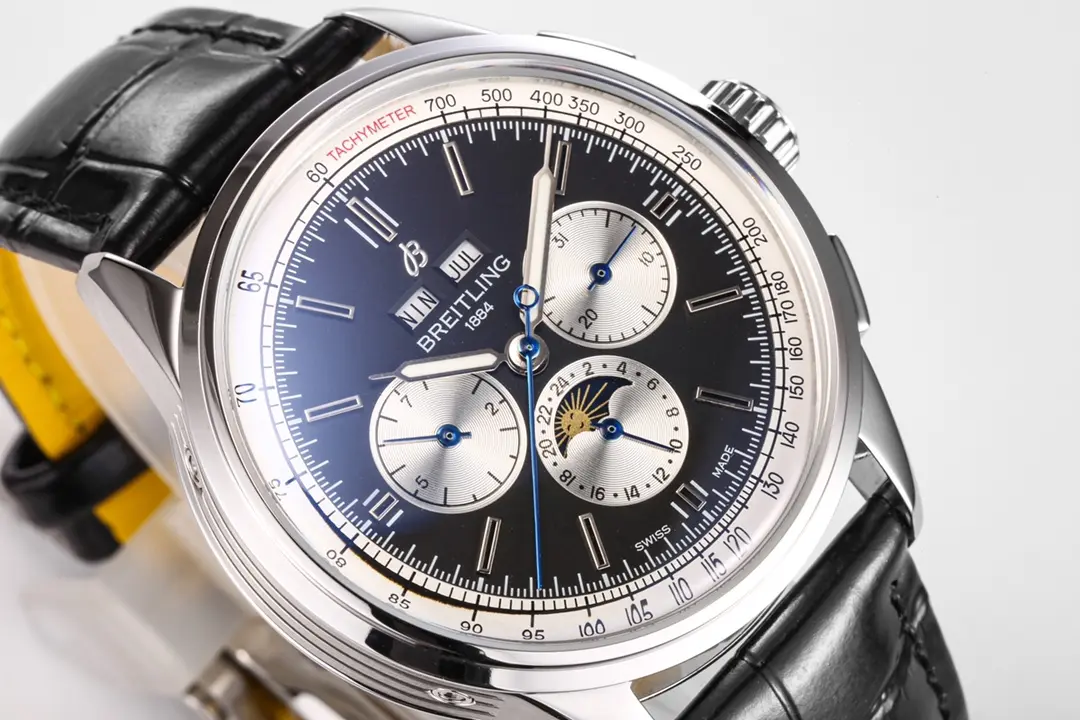 JF Factory Breitling Premier B01 Chronograph Blue Dial Leather – Super Clone Watches - 图片 8